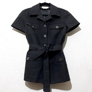 Michael Kors Collection Made in Italy Cotton Belted Blazer